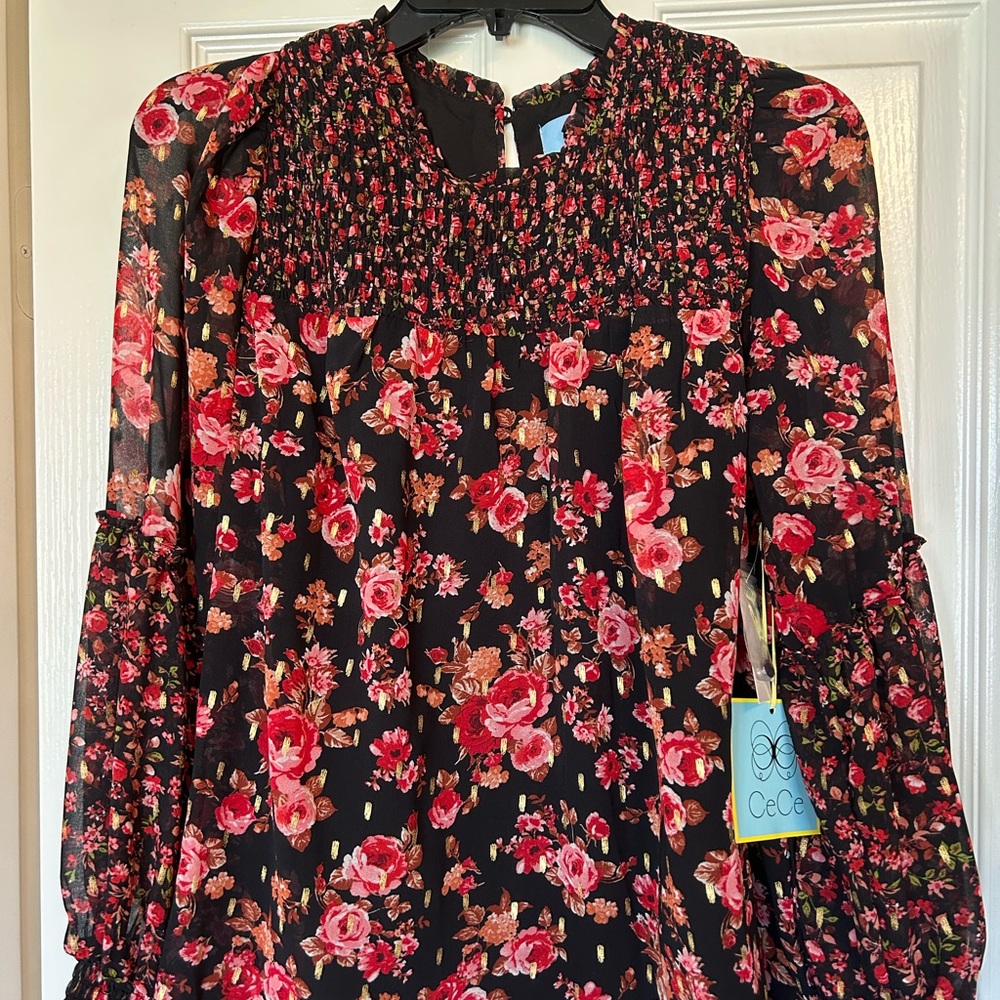 CeCe Floral Long Sleeve Dress
